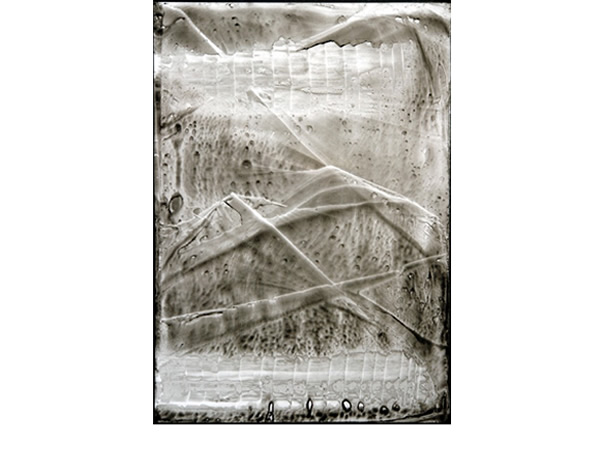 Composition 2, 2010, encre de Chine sur support plastifi&eacute; ad hoc, fixatif, 40x30cm